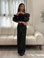 فستان اسود ترتر