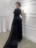 فستان مخمل بكتف واحد