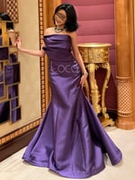 فستان لونين انيق مميز بطيات