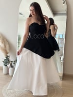 فستان مميز من الابيض والاسود