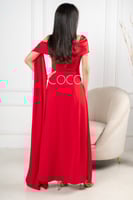 فستان احمر ناعم بتصميم انيق