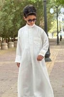 ثوب أطفال بالاسم قماش لينن