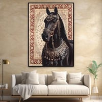 لوحة خيول بتصميم سجاد مميز