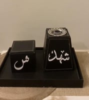 طقم مبخره جلد رمادي