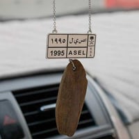 تعليقة سيارة لوحة سيارة مع كسرة عود