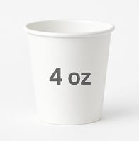 اكواب ورقية سنقل 4oz بدون غطاء SINGAL PAPER CUPS