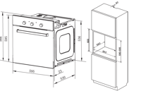 فرن كهرباء مدمج 4 برامج 60 سم بومبي _ PO6E4