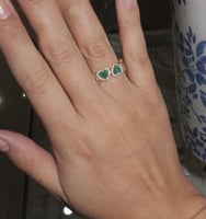 خاتم مطلي ذهب شكل قلب