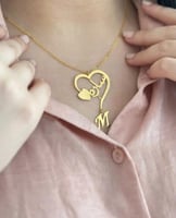 سلسال قلب مطلي ذهب