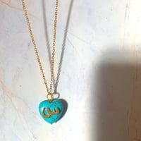 سلسال مطليه ذهب القلب حجر الفيروز