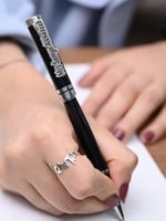 قلم بالاسم مطلي فضه