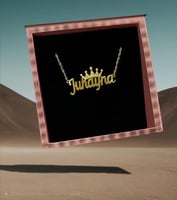 سلسال بالاسم مع تاج مرصع بزركون