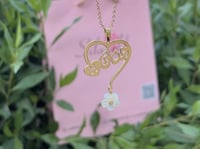 سلسال قلب مع ورده صدف طبيعي