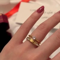 خاتم فص زركون مطلي ذهب