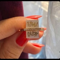 خاتم فضه مطلى بذهب