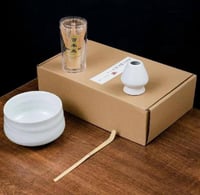 طقم ادوات الماتشا سيراميك ابيض