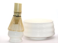 طقم ادوات الماتشا سيراميك ابيض