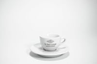 كوب اسبريسو شعار فضي لامرزوكو ابيض