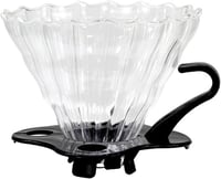 قمع V60 زجاج حلزوني 02 قاعدة بلاستيك اسود