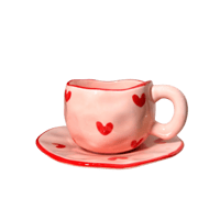 كوب سيراميك فراولة مع صحن