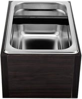 صندوق مهملات ستيل بقاعدة خشب