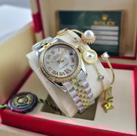 ساعة رولكس نسائي مع اسوارتين