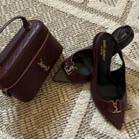 طقم سان لوران عنابي