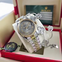 ساعة رولكس نسائي مع اسوارتين