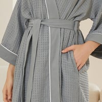 روب استحمام وافل رمادي ريفي - Gray Waffle Bath Rob...