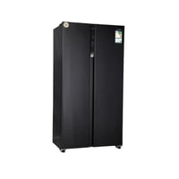 ثلاجة بابين دولابي 20.5 قدم (581 لتر) اسود استيل،...