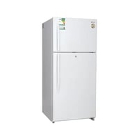 ثلاجة بابين بخار 18.1 قدم (511 لتر) أبيض، أرفف زجا...