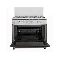 فرن غاز مصري 90*60 سم، 5 شعلات، سطح استيل، إشعال ذ...