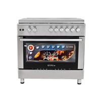 فرن غاز تركي 90*60 سم، 5 شعلات زهر، شبك ثقيل، إشعا...