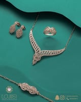 طقم زركون مطلي ذهبي