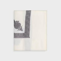 شال كشميري ملكي تطريز رمادي Q5