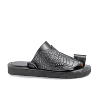 حذاء شرقي أسود نقشة التمساح