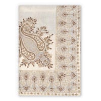 شال كشميري فاخر تطريز بيج وبني M6