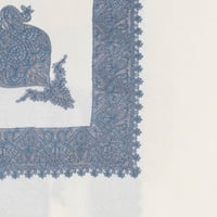 شال كشميري ملكي تطريز رمادي مع سماوي Q1