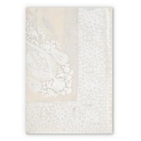 شال كشميري فاخر تطريز أبيض M5