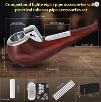 غليون خشبي مع ولاعة مدمجة