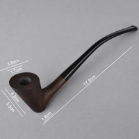 غليون تبغ خشبي يدوي من الأبنوس طراز Churchwarden