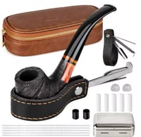 غليون مع حقيبة جلدية