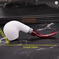 غليون تبغ خشبي بنقشة جلدية