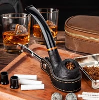 غليون مع حقيبة جلدية