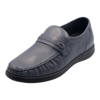 حذاء سادة بتطريز خيوط ورباط جلد طبيعي - رمادي