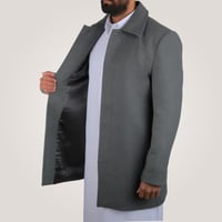 جاكيت رجالي طويل من باتونيا - رصاصي