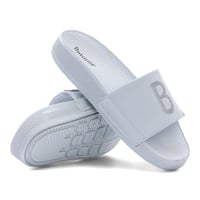 سليبر سادة بطبعة على الوجه رجالي - رمادي فاتح