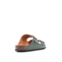 نعال كاجوال رجالي جلد بحزامين متقاطعين ونعل بني -...