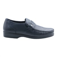 حذاء رسمي جلد طبيعي أزرق غامق