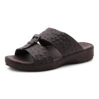 حذاء خليجي جلد طبيعي من باتونيا - بني غامق